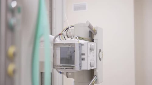 Fluorograph Stands Polished Beneath Overhead Light