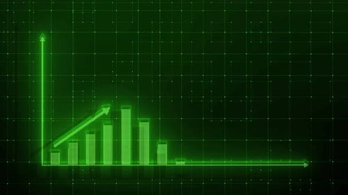 Business Graph Chart Bar Growth Report Animation Green Color