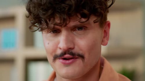 Close Up Face Male Funny Happy Man Businessman Wonder Surprised Guy Wow Expression Shock Amazing