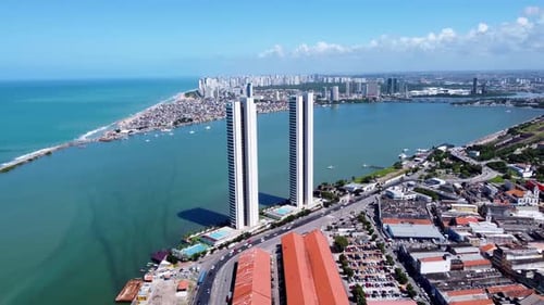 Recife, Pernambuco, Brasil. Edifícios históricos no centro da cidade.