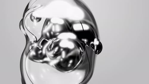 Motif de conception de mouvement 3D Metaverse monochrome gris blanc Objet d'art abstrait Metaball