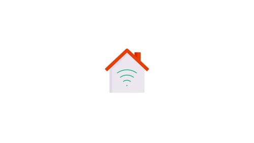 Animated Smart Home Wi-Fi Signal Icon