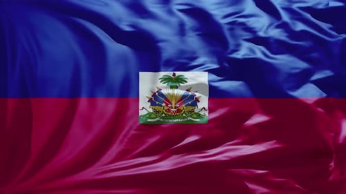 Realistic Waving Flag of Haiti Animation