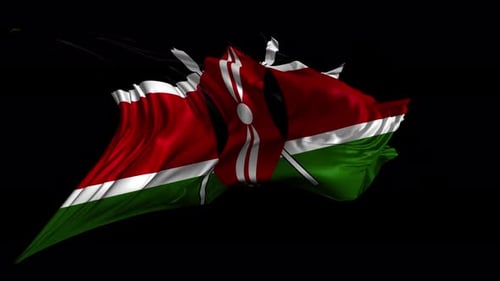 Waving Kenyan Flag Seamless Loop Animation