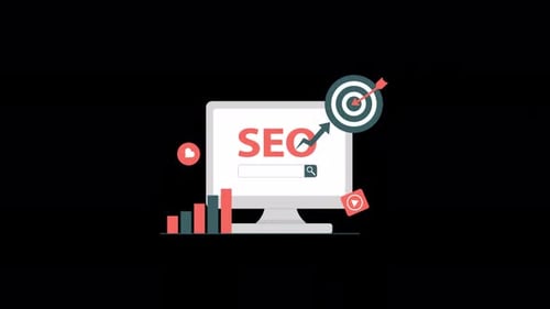 Animated Flat Design for SEO Digital Marketing Concepts