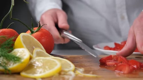 Sliced Tomatoes on Plate
