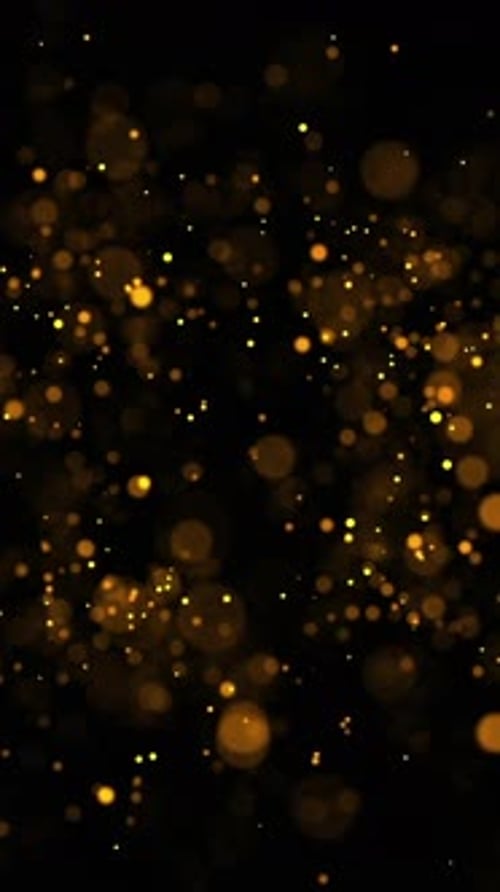 Luminous Golden Particle Explosions and Bokeh Effects