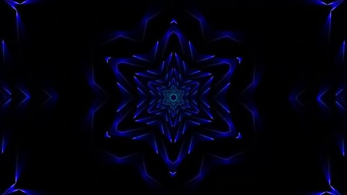 Shiny Blue, Green Romantic Kaleidoscope Flowers motion Background