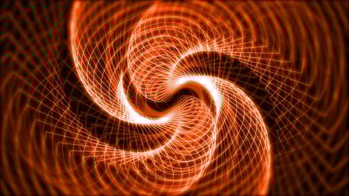 Animated Glowing Orange Wireframe Swirl Background
