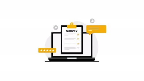 4k Online Survey Concept Animation Video
