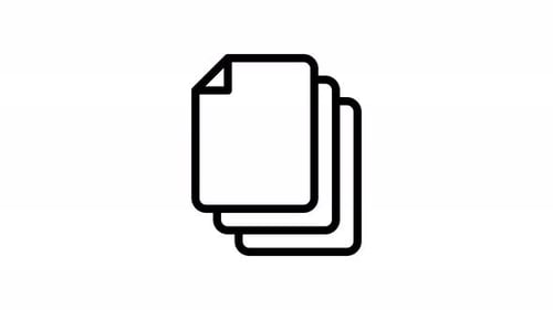 Animated Document Stack Icon Flat Design
