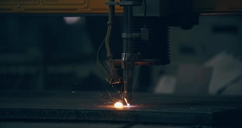 Plasma Cutting Metal CNC Steel Technology Welding Sparks Metalwork Industry