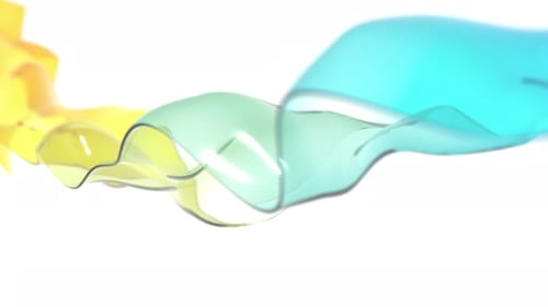 Vague en verre coloré sur fond blanc capable de boucler à l'infini