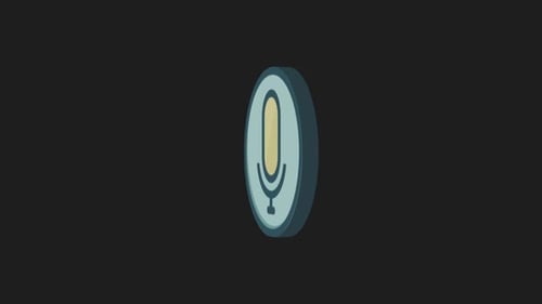 Animated 3D Rotating Microphone Icon