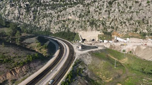 The Road is High in the Mountains Aerial View 4 K Turkey