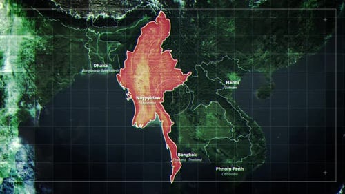 Myanmar Rotating Map Satelite Map Style