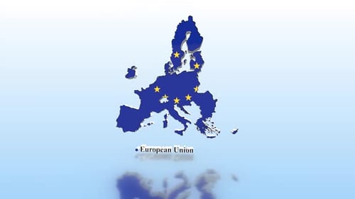 European Union Map With Flag