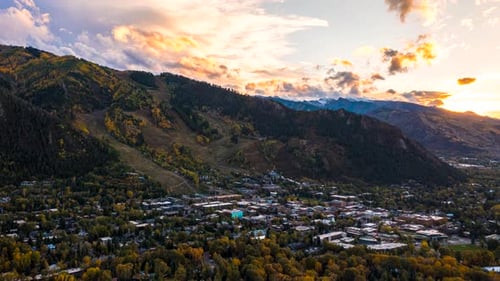 Luftaufnahme der Herbstfarben in Aspen, Colorado