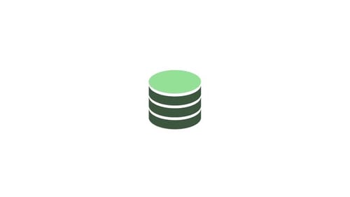 Flat Design Database Icon Compression Animation
