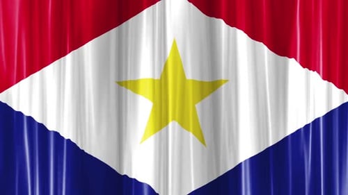 Saba Flag Waving Like a Silk Curtain Animation