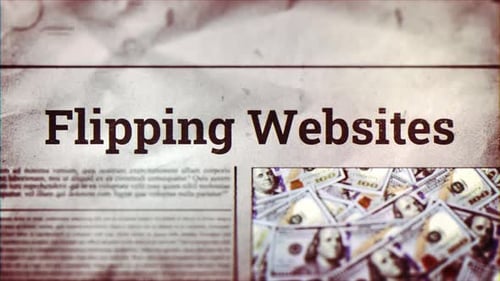 Newspaper Headline Animation with Flipping Websites Text and Money Image