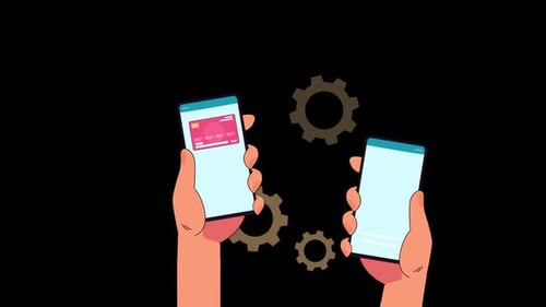 Flat Design Mobile Payment Transaction Animation