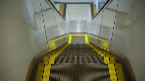 View of Moving Staircase of Escalator No People
