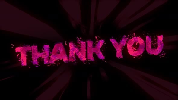 Thank You Distorted Title With Shaky Line Background, Motion Graphics ...