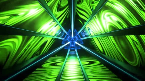 Green and blue abstract tunnel background