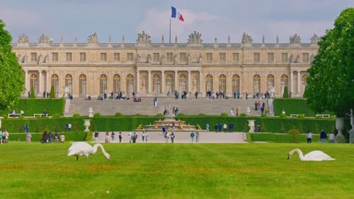 The View of the Versaille Castle in France View of the Castle From the Inner Garden A Beautiful