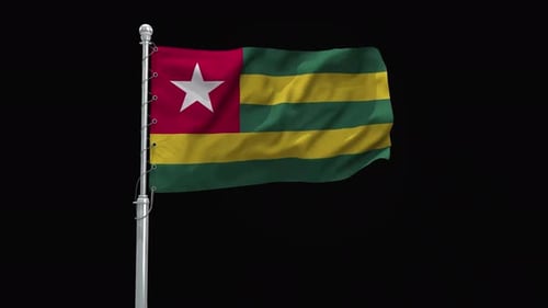Togo National Flag Waving Animation