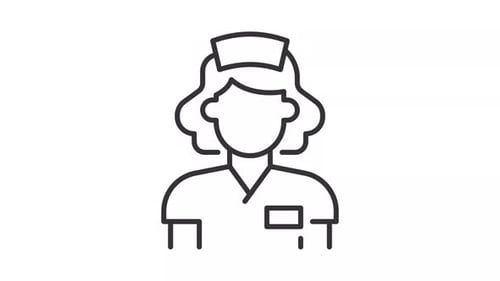 Healthcare worker line animation