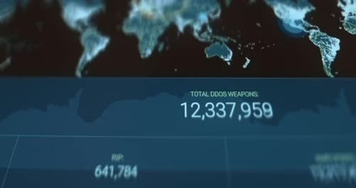 World Map Data Visualization Tracking Cyber Attacks Online