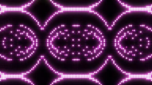 Vibrant pink lights pulse in abstract patterns, creating energy