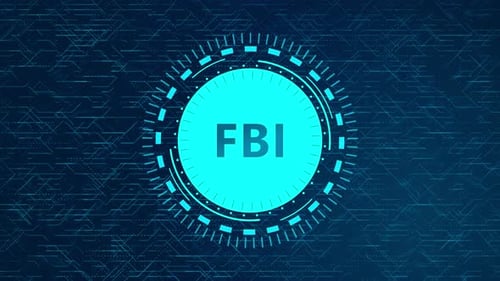 Futuristic FBI Concept with Rotating HUD Elements and Circuitry Design