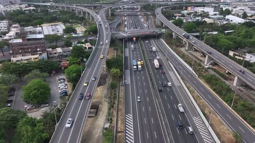 Highways With Cars In Kaohsiung, Taiwan