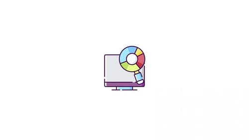Flat Design Data Analysis Icon Animation