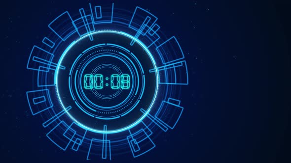 Virtual Animated Countdown Timer Futuristic Interface HUD Light Effects ...