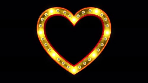 Computer generated heart shaped sign with an alpha channel. Loops Seamlessly.