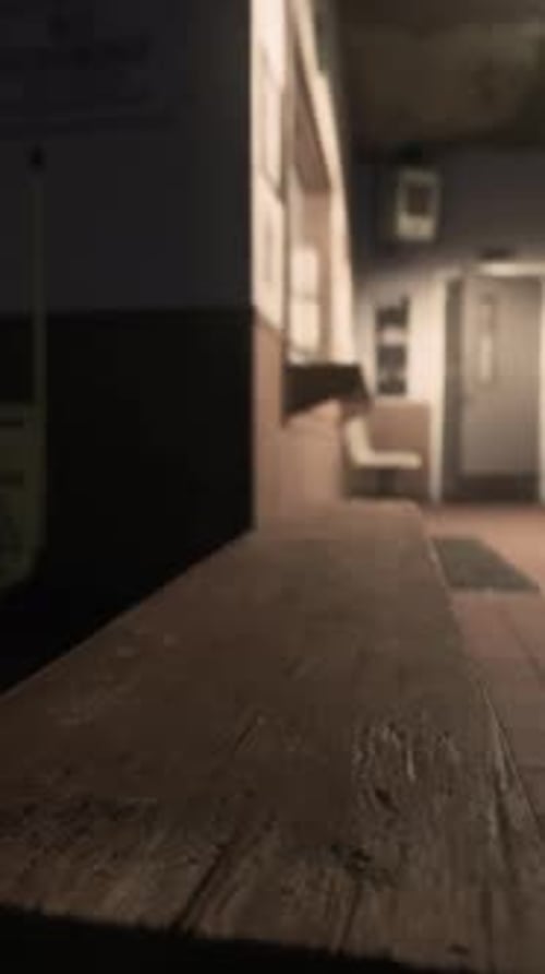 Smooth Camera Pan Over Textured Bench in Vertical Format