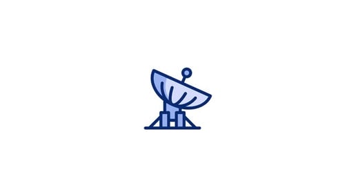 Animated Satellite Dish Icon for Communication Technology