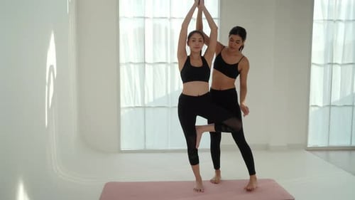 Young Attractive Woman Practicing Yoga