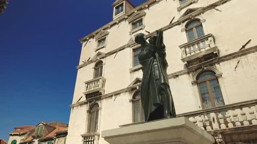 Marko Marulic statue, in Split, Croatia
