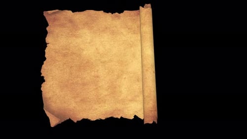 Old Parchment Scroll Unroll Reveal Animation