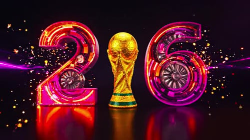 FIFA World Cup 2026 3D Typography and Trophy Animation