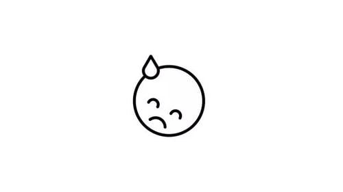 Animated Sad Face Icon with Sweatdrop