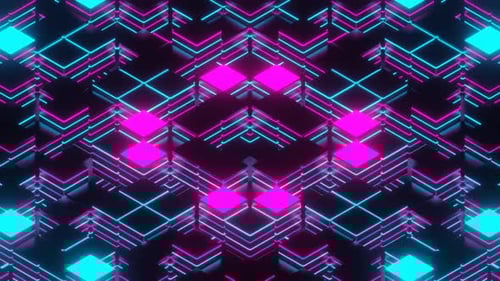 Pink And Cyan Square Colored Strobe Background Vj Loop In 4K