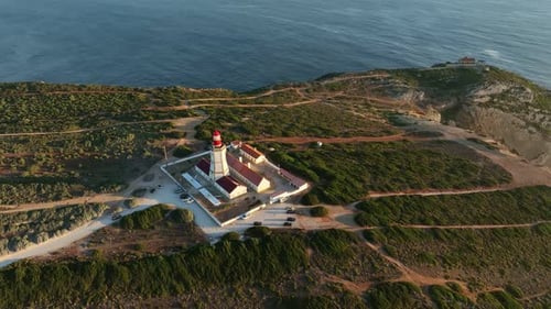 Lighthouse on Cabo Espichel Cape Espichel on Atlantic Ocean