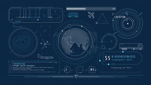 Futuristic Digital Transportation HUD User Interface