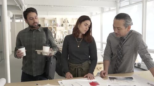 Morning coffee run an appreciative gesture among colleagues in a creative studio